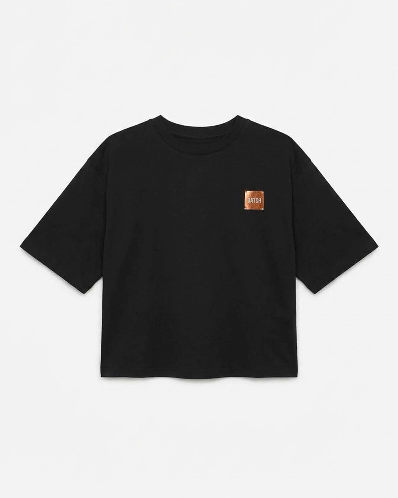 T-shirt stampa mylar con strass in cotone