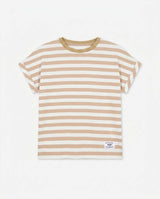T-shirt a righe taglio over in viscosa