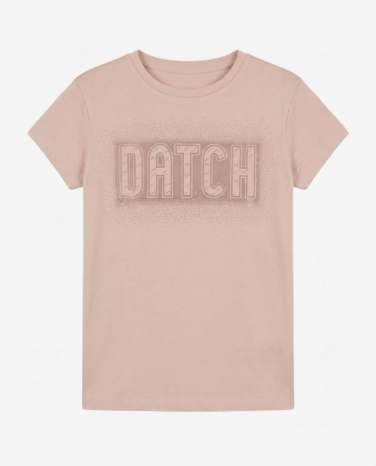 T-shirt con paillettes con stampa in cotone