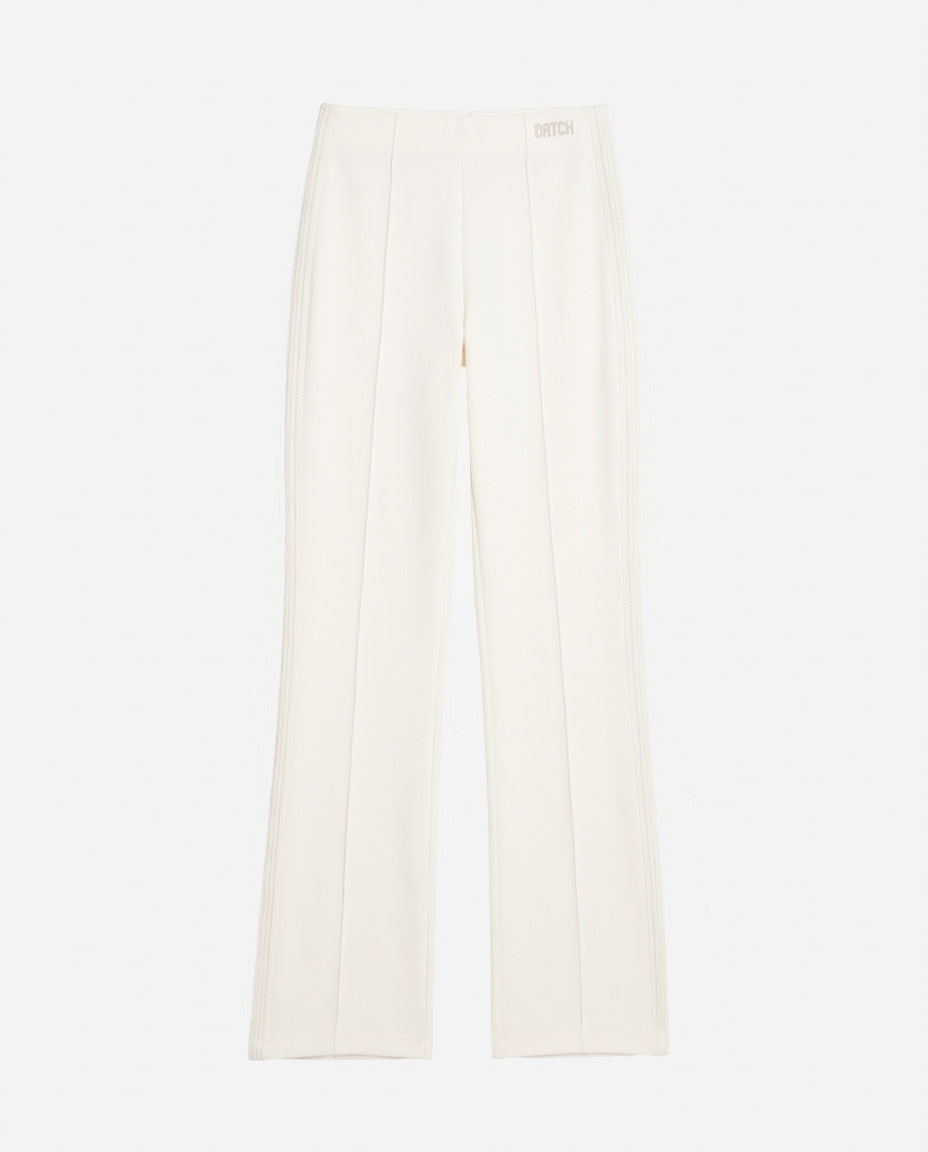 Pantaloni con strass taglio over in cotone stretch