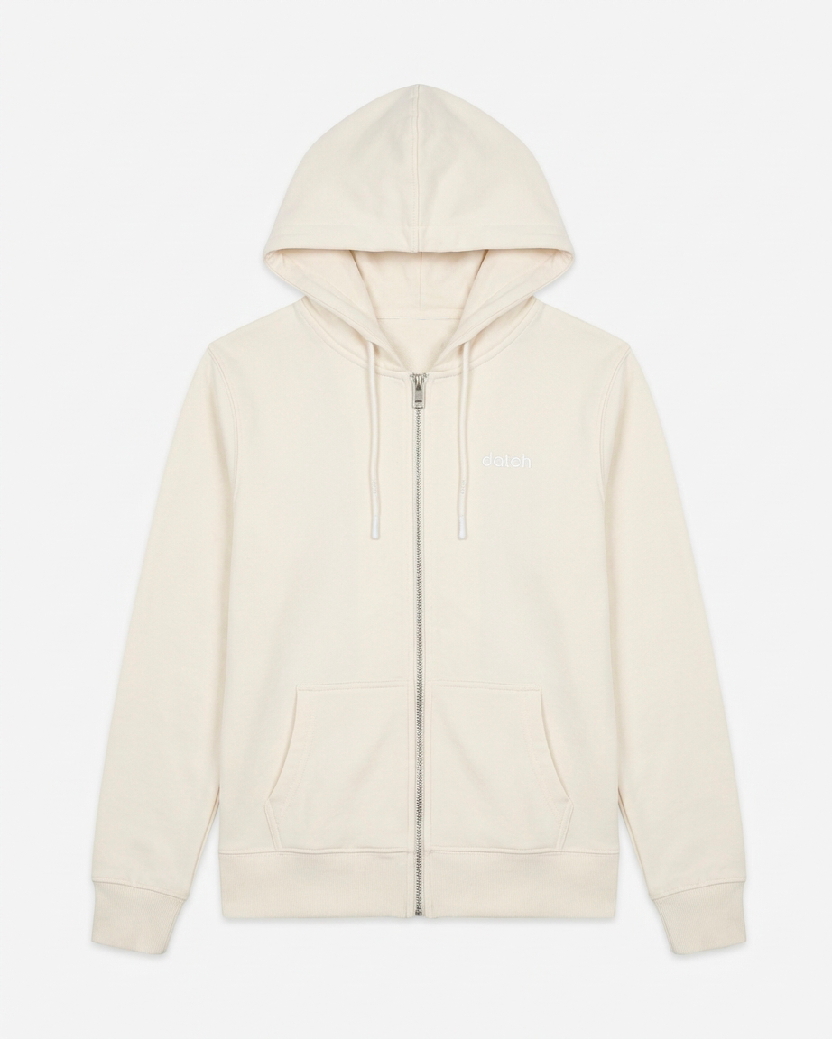 Felpa cotone zip frontale, con cappuccio