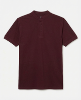 Polo collo serafino, manica corta in cotton