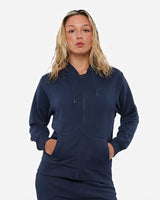Felpa cotone zip frontale, con cappuccio