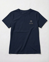 T-shirt ricamo lurex con strass in cotone stretch