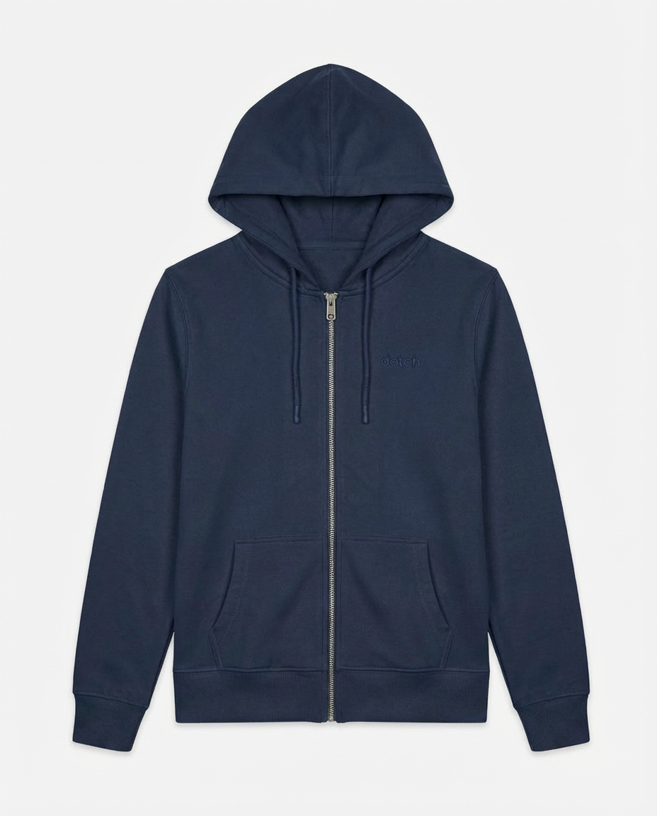 Felpa cotone zip frontale, con cappuccio