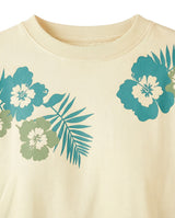 T-shirt stampa mylar cropped in cotone