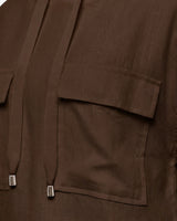 Smanicato tasche cargo con cappuccio in lino