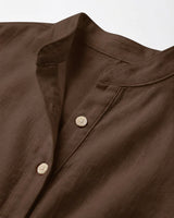 Camicia collo coreano in lino Rose Moro