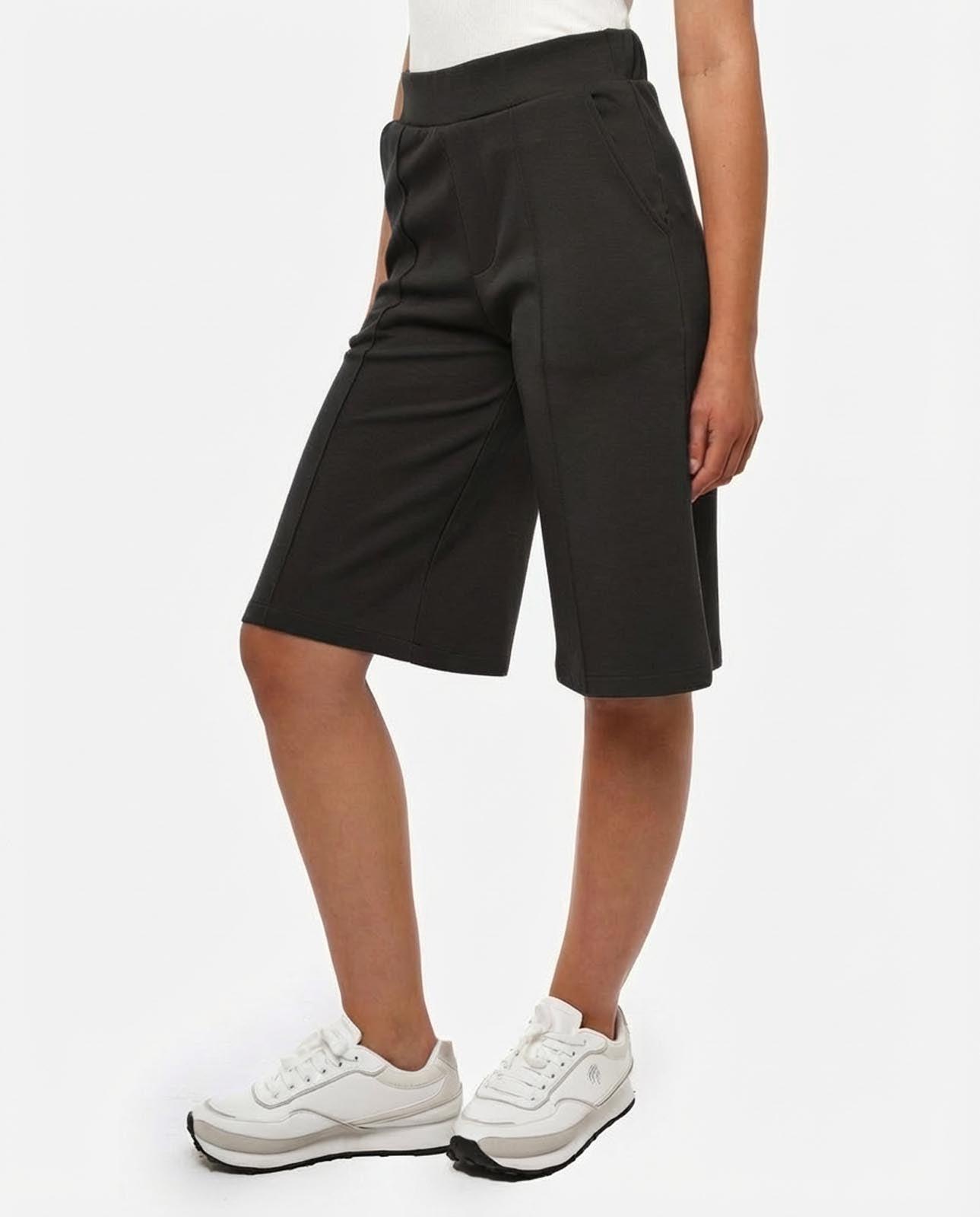 Bermuda stampa mylar taglio over in cotone stretch