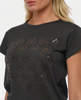 T-shirt con paillettes in cotone