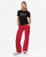 T-shirt con strass in cotone