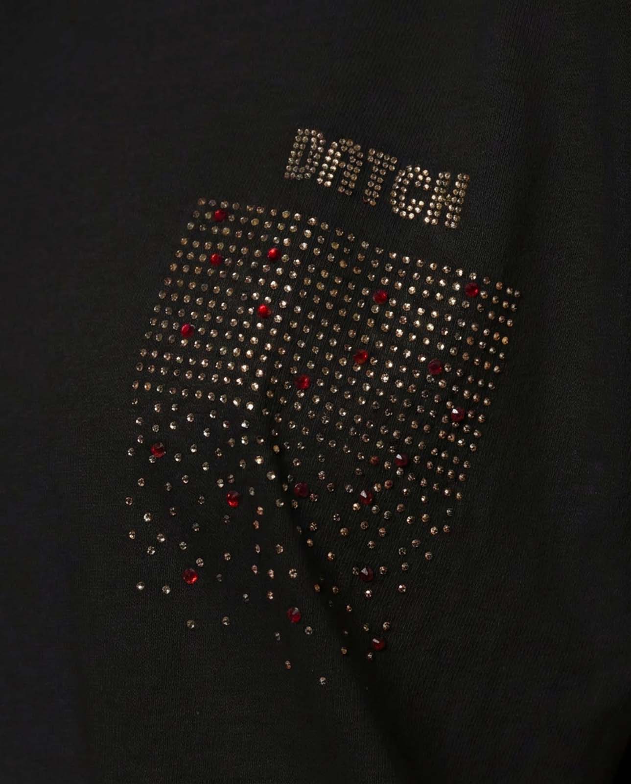 T-shirt con strass in cotone