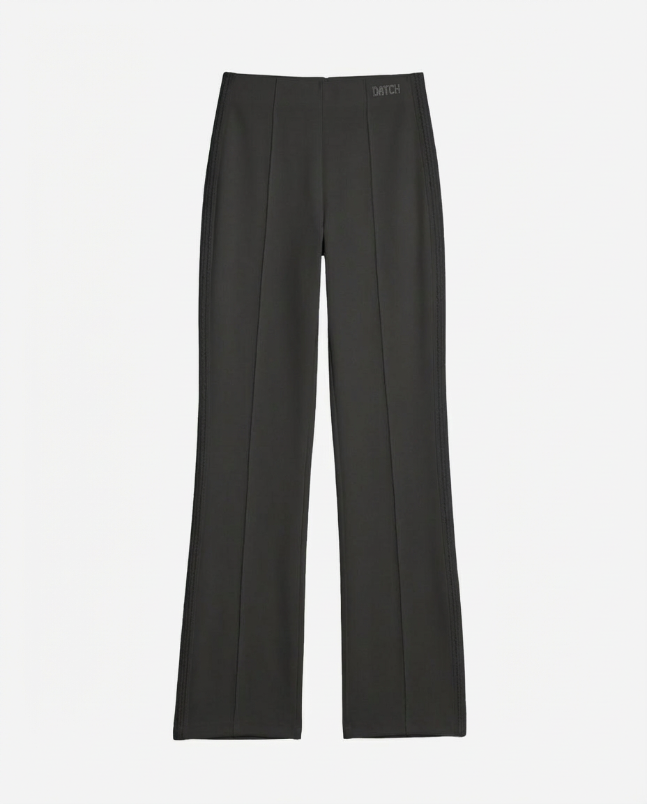 Pantaloni con strass taglio over in cotone stretch