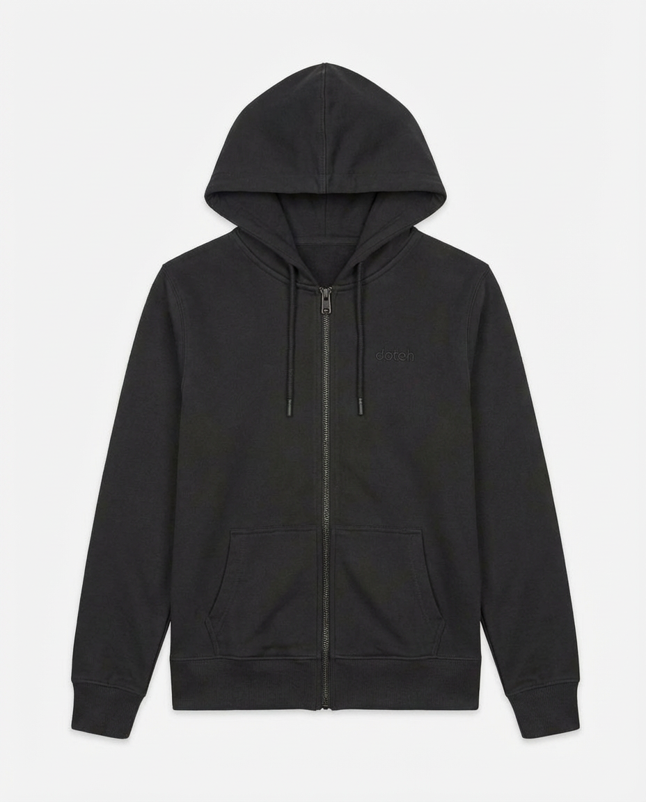 Felpa cotone zip frontale, con cappuccio