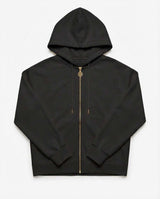 Felpa con strass zip frontale in cotone stretch