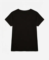 T-shirt scollo a V con stampa in cotone