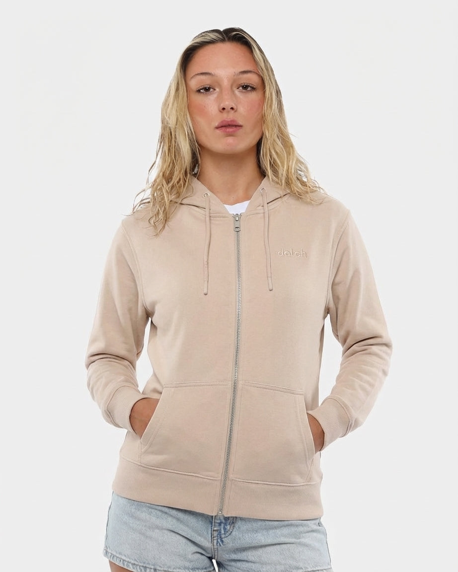 Felpa cotone zip frontale, con cappuccio