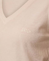 T-shirt scollo a V con stampa in cotone