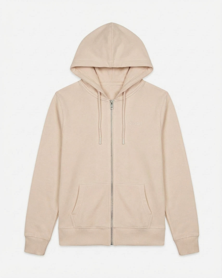 Felpa cotone zip frontale, con cappuccio