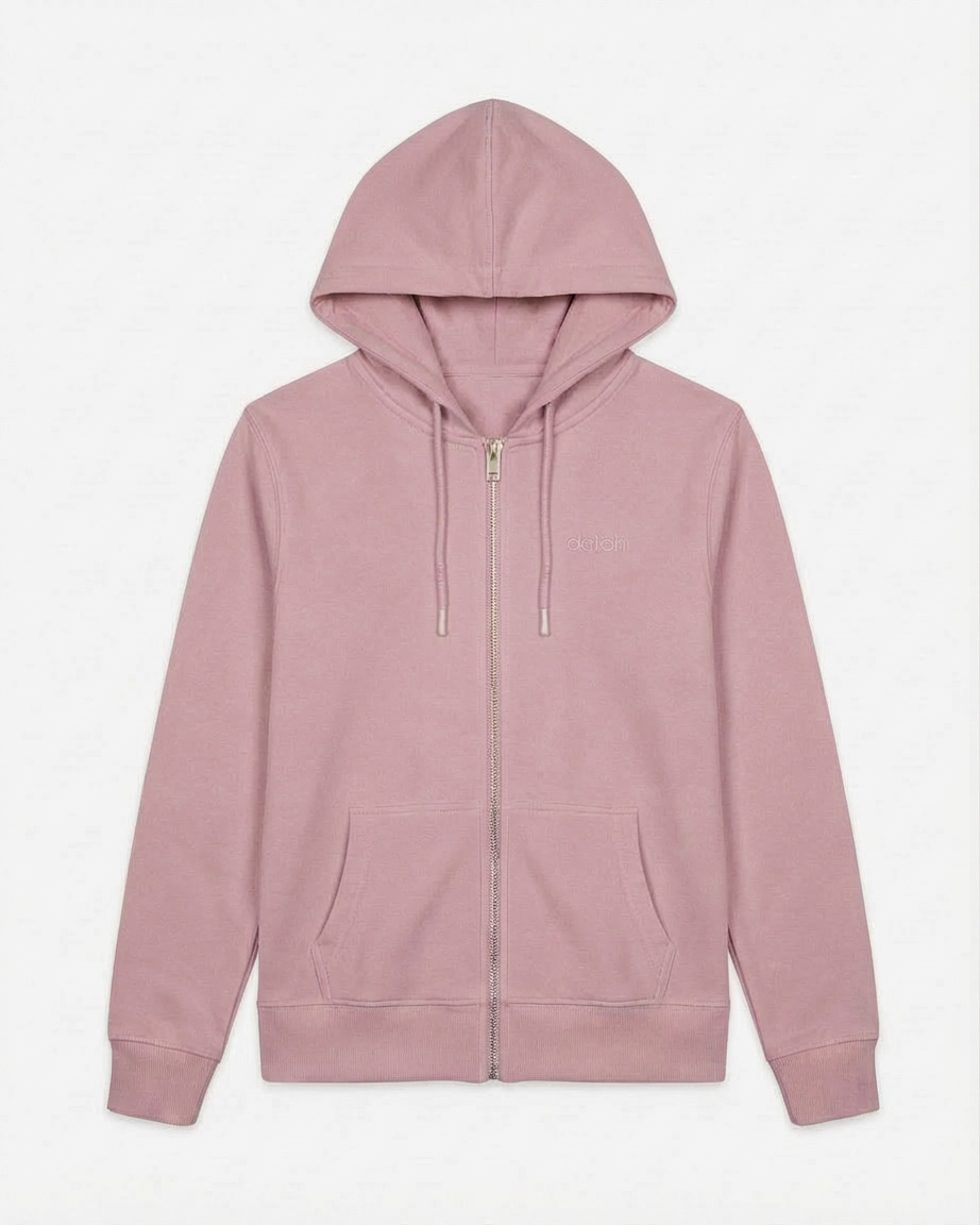 Felpa cotone zip frontale, con cappuccio