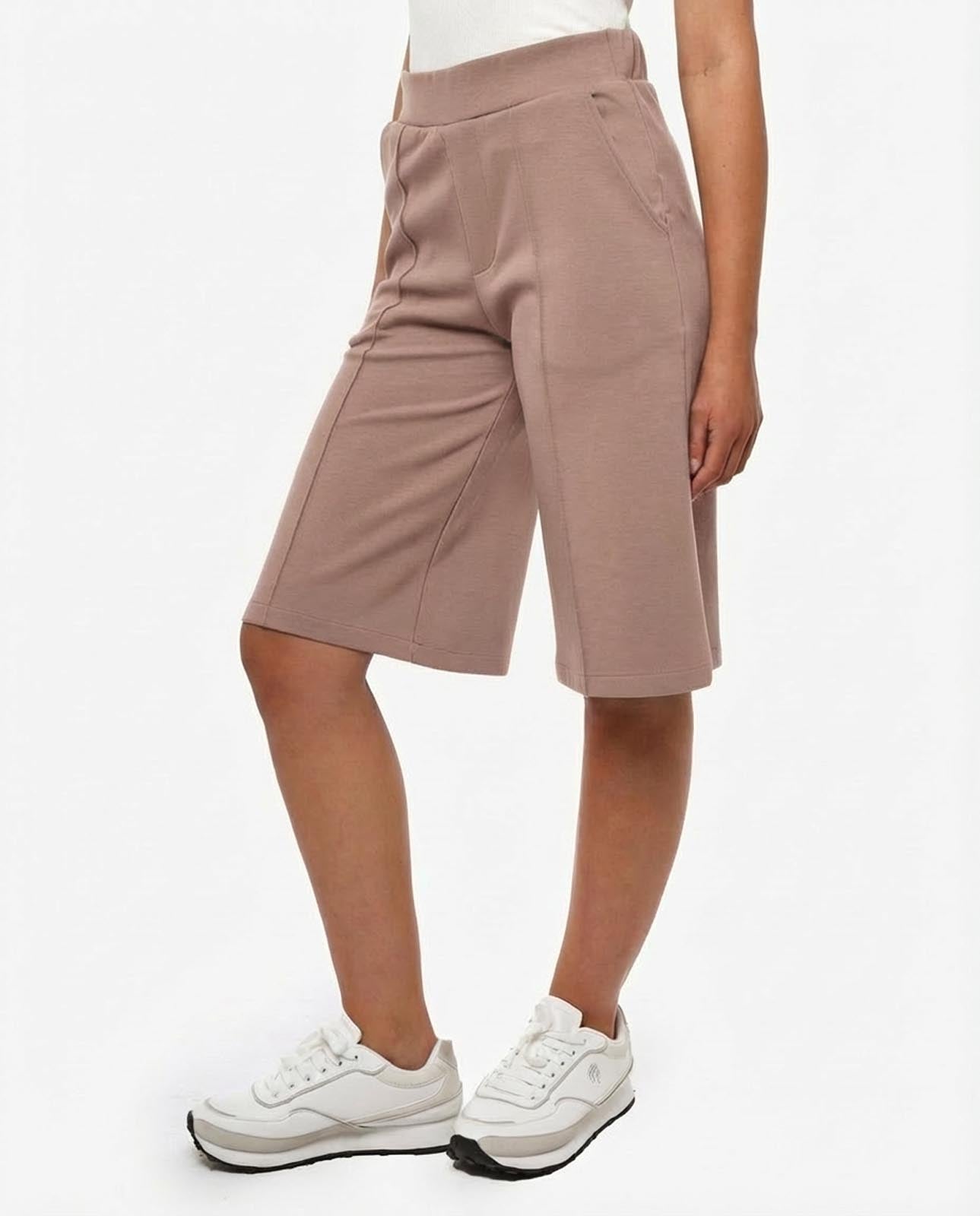 Bermuda stampa mylar taglio over in cotone stretch