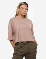 T-shirt cropped taglio over in cotone