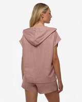 Smanicato tasche cargo con cappuccio in lino