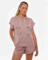 Smanicato tasche cargo con cappuccio in lino