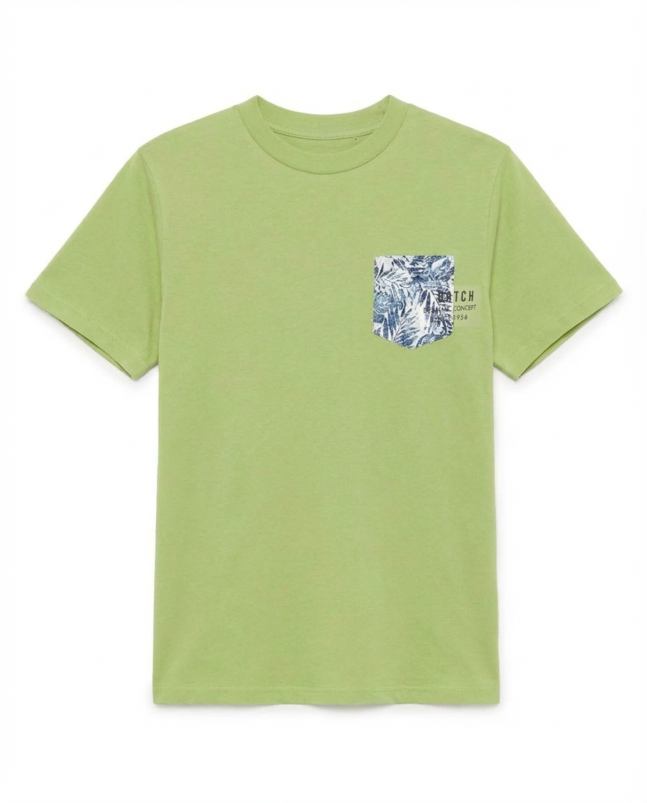 T-shirt con taschino floral