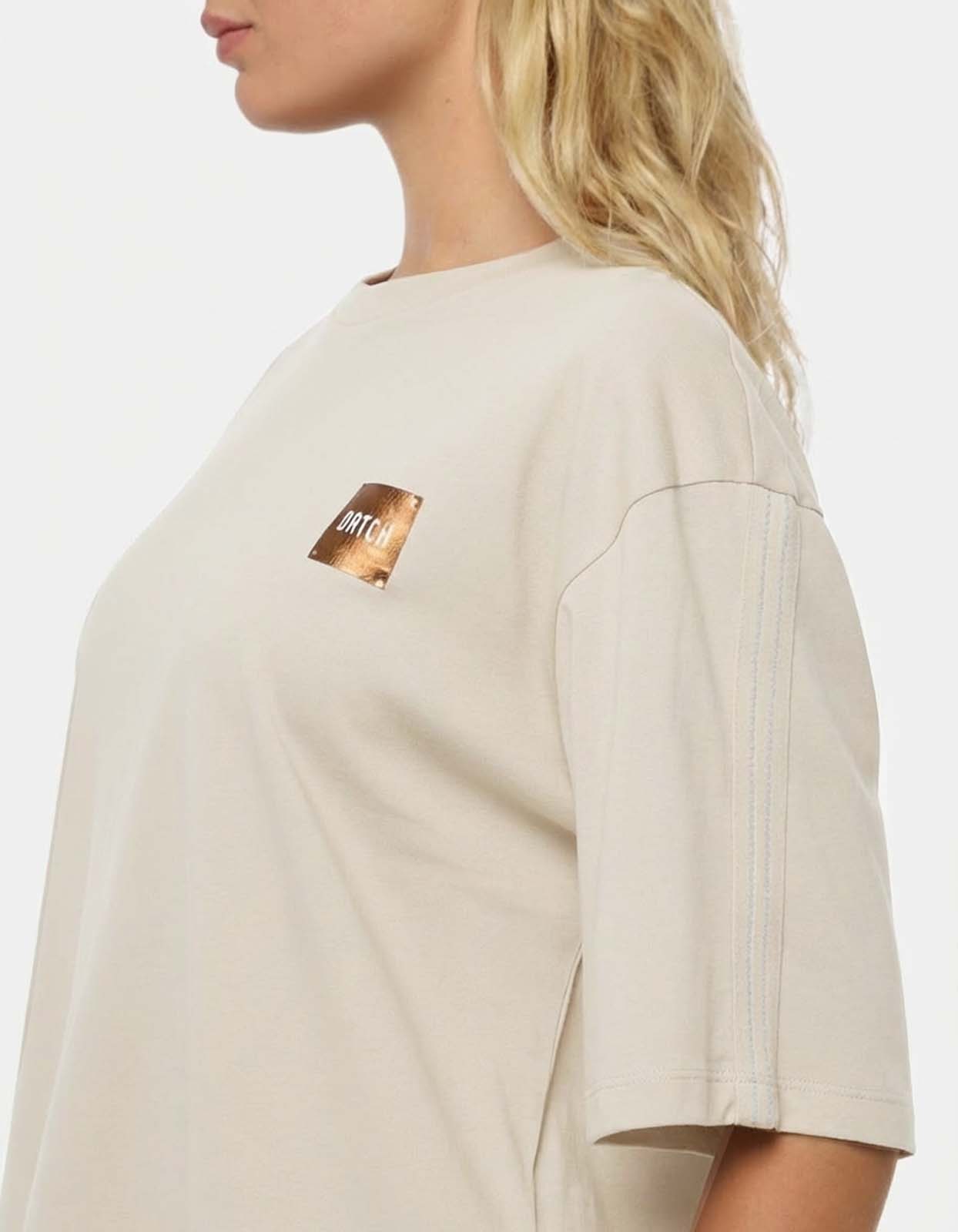 T-shirt stampa mylar con strass in cotone