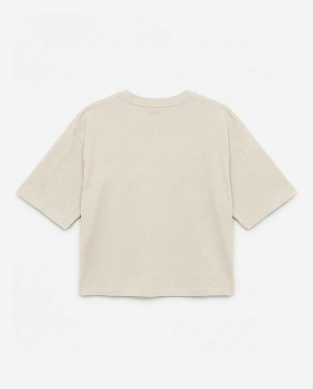 T-shirt stampa mylar con strass in cotone