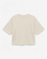 T-shirt stampa mylar con strass in cotone