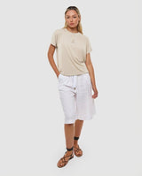 T-shirt ricamo lurex con strass in viscosa