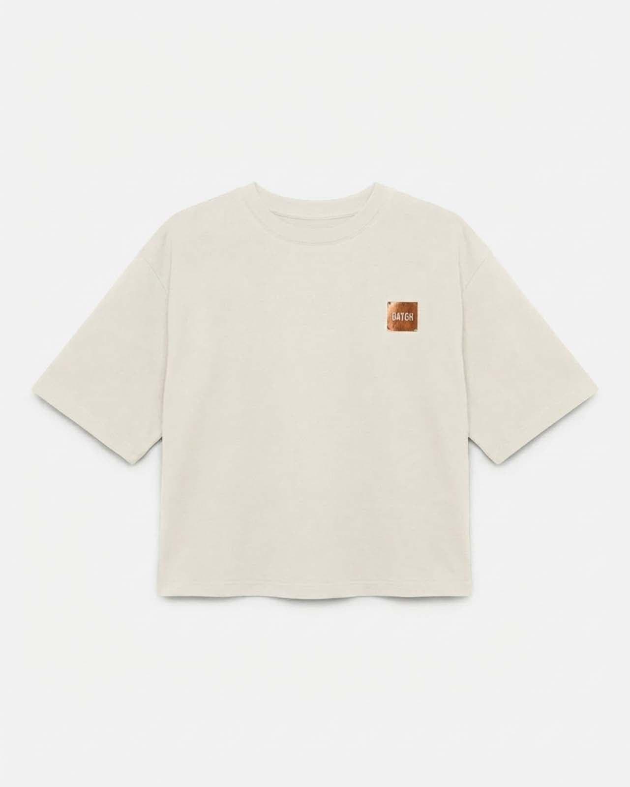 T-shirt stampa mylar con strass in cotone